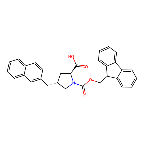 (2S,4R)-Fmoc-4-(2-naphthylmethyl)pyrrolidine-2-carboxylic acid structure