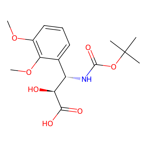 (2S,3S)-3-((tert-Butoxycarbonyl)amino)-3-(2,3-dimethoxyphenyl)-2-hydroxypropanoic acid structure