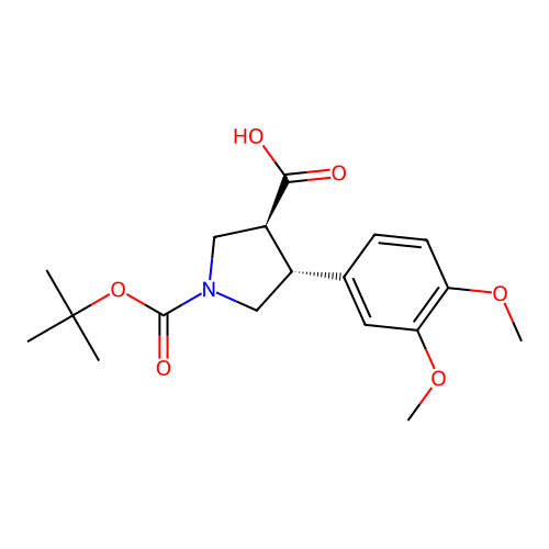 BOC-(+/-)-TRANS-4-(3,4-DIMETHOXY-PHENYL)-PYRROLIDINE-3-CARBOXYLIC ACID structure