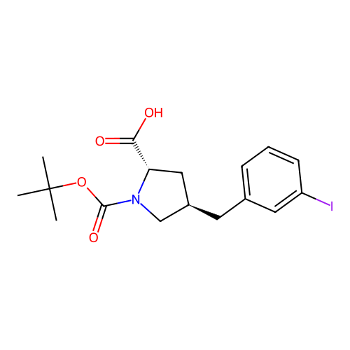 (2S,4R)-1-(tert-Butoxycarbonyl)-4-(3-iodobenzyl)pyrrolidine-2-carboxylic acid structure