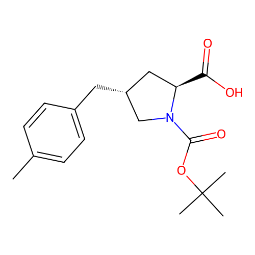(2S,4R)-1-(tert-Butoxycarbonyl)-4-(4-methylbenzyl)pyrrolidine-2-carboxylic acid structure