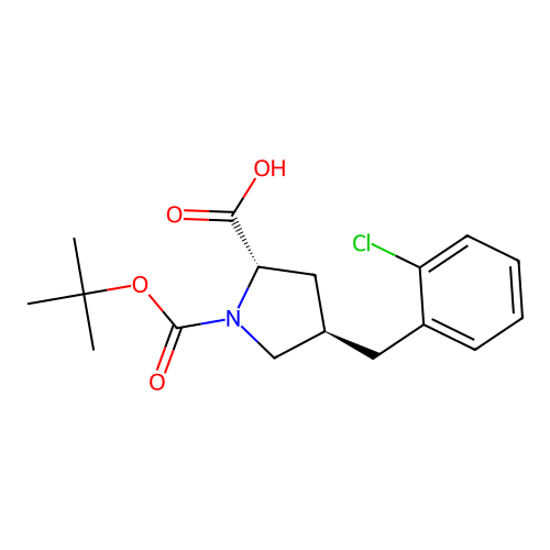 (2S,4R)-1-(tert-Butoxycarbonyl)-4-(2-chlorobenzyl)pyrrolidine-2-carboxylic acid structure