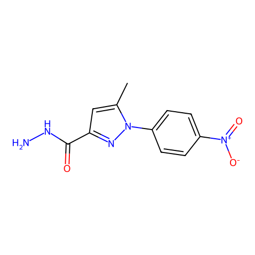5-Methyl-1-(4-nitrophenyl)-1H-pyrazole-3-carboxylic acid hydrazide structure