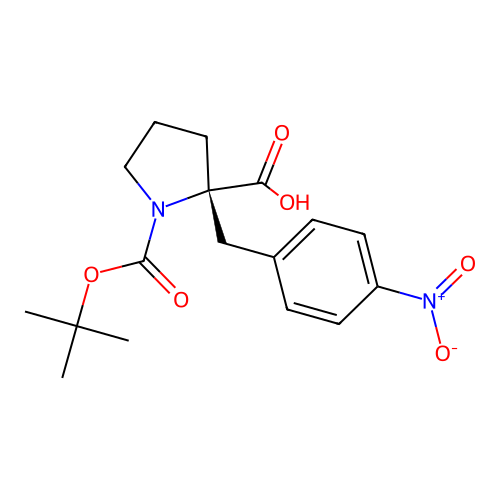 (S)-1-(tert-Butoxycarbonyl)-2-(4-nitrobenzyl)pyrrolidine-2-carboxylic acid structure