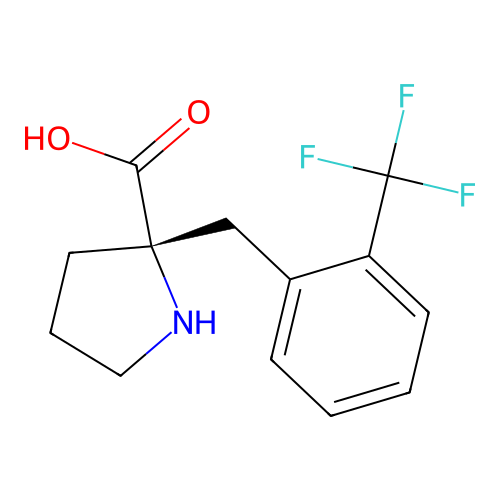 2-[[2-(Trifluoromethyl)phenyl]methyl]-D-proline structure