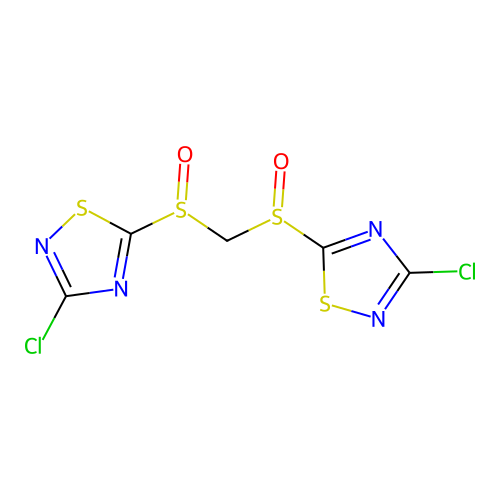 Bis(3-chloro-1,2,4-thiadiazol-5-ylsulfinyl)methane structure