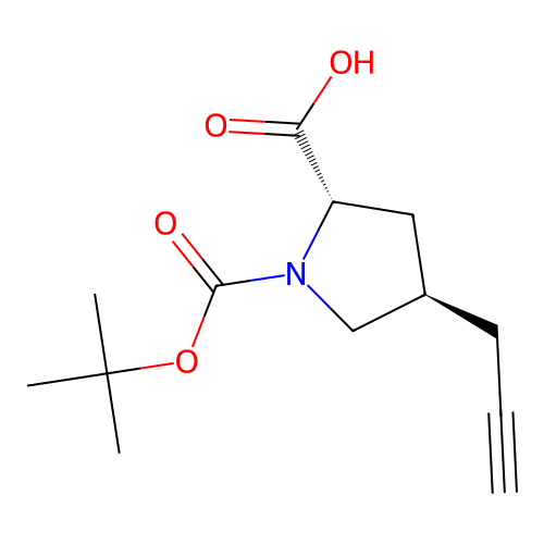 Boc-(R)-4-(2-propynyl)-L-proline structure