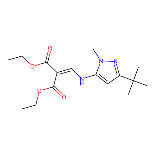 1,3-Diethyl 2-[[[3-(1,1-dimethylethyl)-1-methyl-1H-pyrazol-5-yl]amino]methylene]propanedioate structure