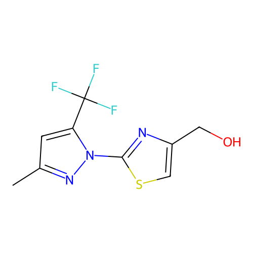 {2-[3-methyl-5-(trifluoromethyl)-1H-pyrazol-1-yl]-1,3-thiazol-4-yl}methanol structure