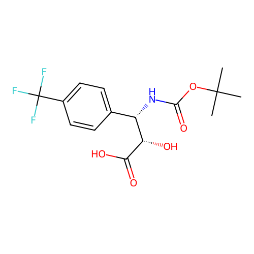 (2S,3S)-3-((tert-Butoxycarbonyl)amino)-2-hydroxy-3-(4-(trifluoromethyl)phenyl)propanoic acid structure