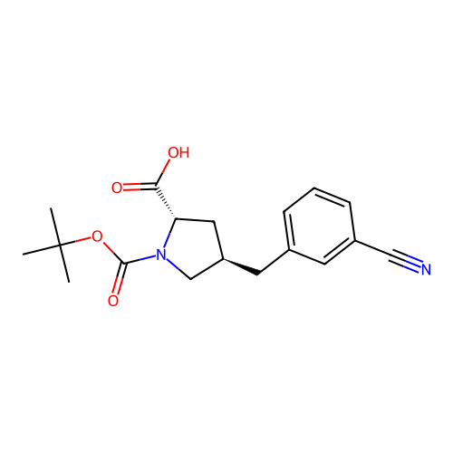 (2S,4R)-1-(tert-Butoxycarbonyl)-4-(3-cyanobenzyl)pyrrolidine-2-carboxylic acid structure