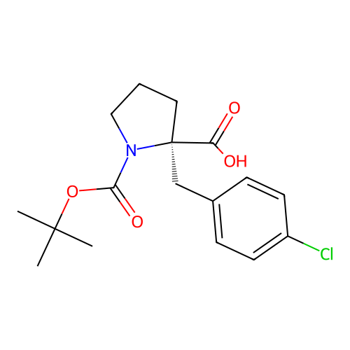 Boc-(R)-alpha-(4-chloro-benzyl)-proline structure