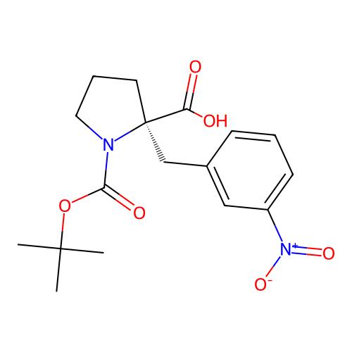 (R)-1-(tert-Butoxycarbonyl)-2-(3-nitrobenzyl)pyrrolidine-2-carboxylic acid structure