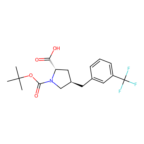 (2S,4R)-1-(tert-Butoxycarbonyl)-4-(3-(trifluoromethyl)benzyl)pyrrolidine-2-carboxylic acid structure
