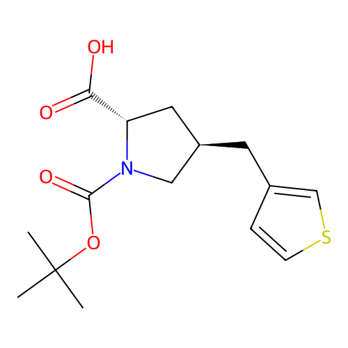 (2S,4R)-1-(tert-Butoxycarbonyl)-4-(thiophen-3-ylmethyl)pyrrolidine-2-carboxylic acid structure