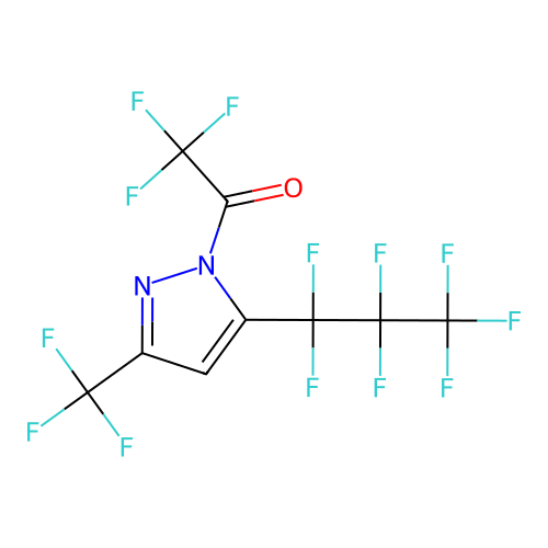 2,2,2-trifluoro-1-[5-(1,1,2,2,3,3,3-heptafluoropropyl)-3-(trifluoromethyl)pyrazol-1-yl]ethanone structure