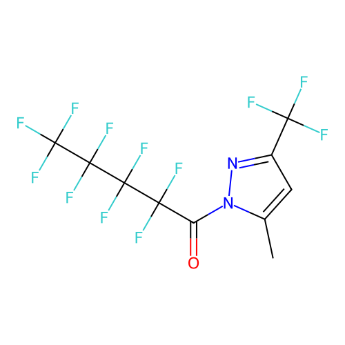 2,2,3,3,4,4,5,5,5-nonafluoro-1-[5-methyl-3-(trifluoromethyl)pyrazol-1-yl]pentan-1-one structure