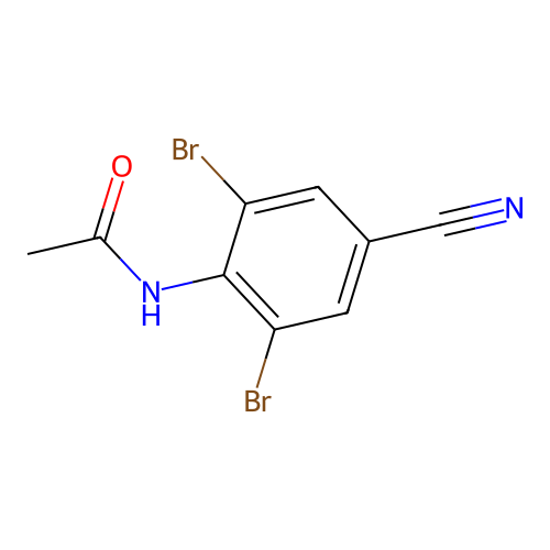 N-(2,6-dibromo-4-cyanophenyl)acetamide structure