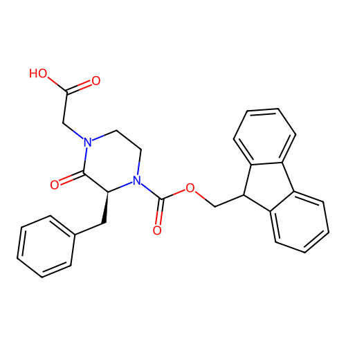 (3S)-4-Fmoc-1-carboxymethyl-3-benzyl-piperazin-2-one structure