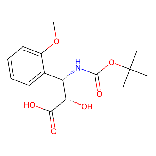 (2S,3S)-3-((tert-Butoxycarbonyl)amino)-2-hydroxy-3-(2-methoxyphenyl)propanoic acid structure