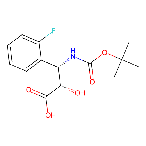 (2S,3S)-3-((tert-Butoxycarbonyl)amino)-3-(2-fluorophenyl)-2-hydroxypropanoic acid structure