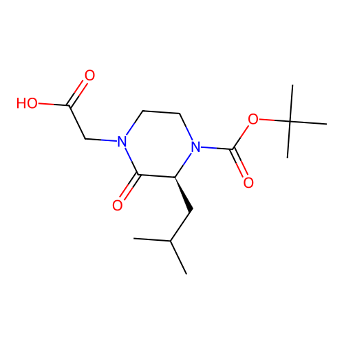 (3S)-4-Boc-1-carboxymethyl-3-isobutyl-piperazin-2-one structure
