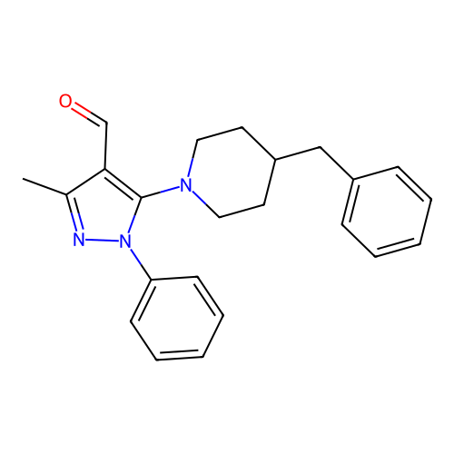 5-(4-Benzylpiperidin-1-yl)-3-methyl-1-phenylpyrazole-4-carbaldehyde structure