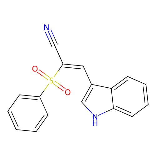 (Z)-3-(1H-indol-3-yl)-2-(phenylsulfonyl)-2-propenenitrile structure