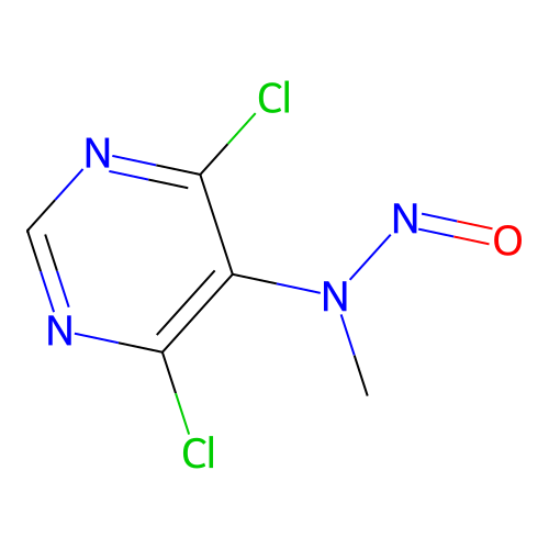 N-(4,6-dichloropyrimidin-5-yl)-N-methylnitrous amide structure