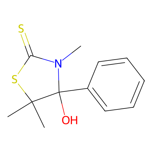 4-Hydroxy-4-phenyl-3,5,5-trimethylthiazolidine-2-thione structure