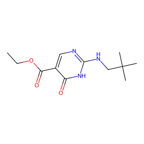 Ethyl 4-hydroxy-2-neopentylamino-5-pyrimidinecarboxylate structure