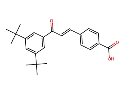 4-[3-(3,5-Ditert-butylphenyl)-3-oxoprop-1-enyl]benzoic acid structure