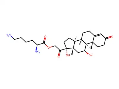 11,17-Dihydroxy-3,20-dioxopregn-4-en-21-yl lysinate structure