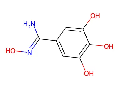 4-[Amino-(hydroxyamino)methylidene]-2,6-dihydroxy-1-cyclohexa-2,5-dienone structure