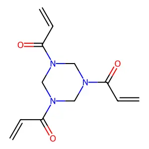 Hexahydro-1,3,5-tris(1-oxoallyl)-1,3,5-triazine structure