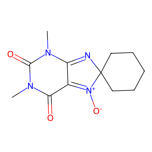1',3'-dimethylspiro[cyclohexane-1,8'-purine]-2',6'(1'H,3'H)-dione 7'-oxide structure