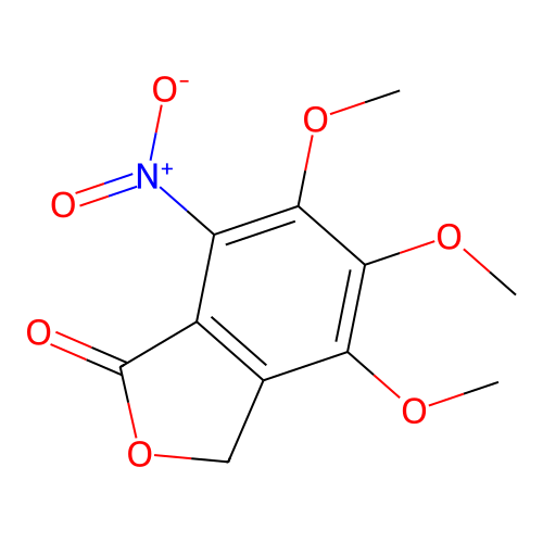 4,5,6-trimethoxy-7-nitro-3H-2-benzofuran-1-one structure