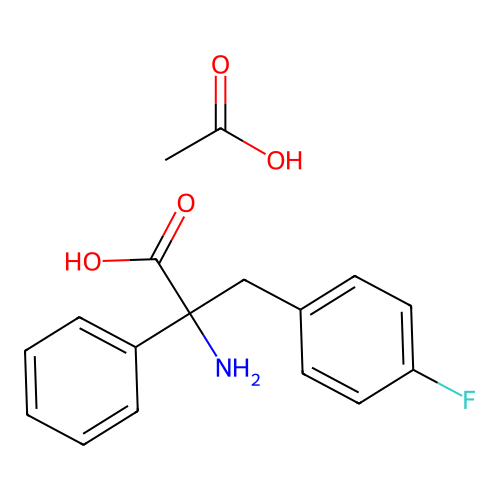 Acetic acid;2-amino-3-(4-fluorophenyl)-2-phenylpropanoic acid structure