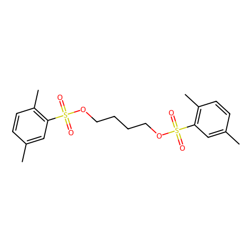 Butane-1,4-diyl bis(2,5-dimethylbenzenesulfonate) structure