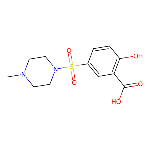 2-Hydroxy-5-(4-methylpiperazin-1-ylsulphonyl)benzoic acid structure