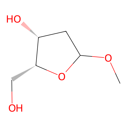 Methyl 2-deoxy-D-threo-pentofuranoside structure