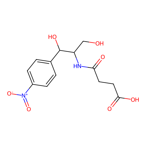 4-((1,3-Dihydroxy-1-(4-nitrophenyl)propan-2-yl)amino)-4-oxobutanoic acid structure