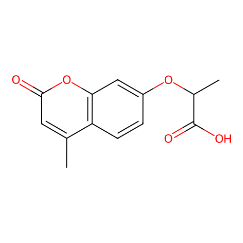 2-((4-Methyl-2-oxo-2H-1-benzopyran-7-yl)oxy)propanoic acid structure
