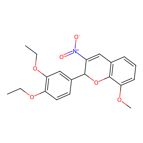 2-(3,4-diethoxyphenyl)-8-methoxy-3-nitro-2H-chromene structure