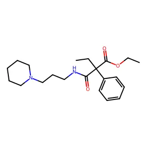 Malonamic acid, 2-ethyl-2-phenyl-N-(3-piperidinopropyl)-, ethyl ester structure