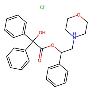 Benzilic acid, alpha-(morpholinomethyl)benzyl ester, hydrochloride structure