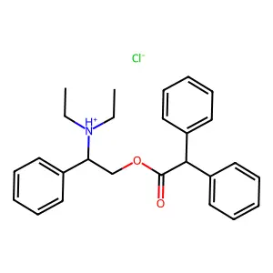 Acetic acid, diphenyl-, beta-(diethylamino)phenethyl ester, hydrochloride structure