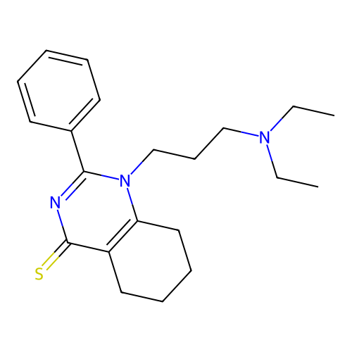 1-(3-(diethylamino)propyl)-2-phenyl-5,6,7,8-tetrahydroquinazoline-4(1H)-thione structure