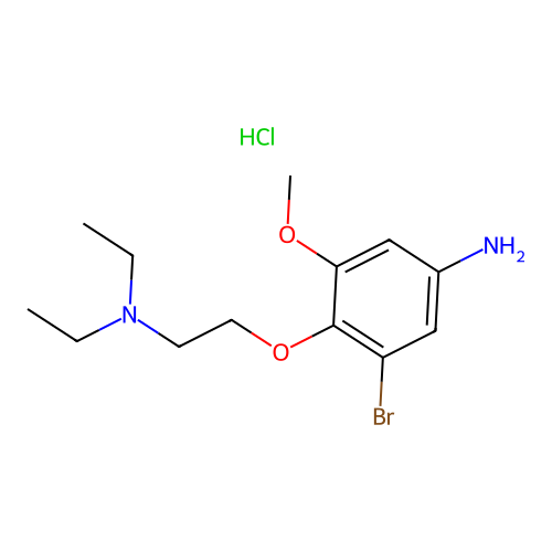 p-Phenetidine, 3-bromo-beta-(diethylamino)-5-methoxy-, hydrochloride structure