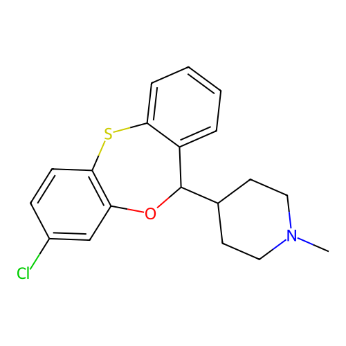 4-(3-chloro-6H-benzo[b][4,1]benzoxathiepin-6-yl)-1-methylpiperidine structure